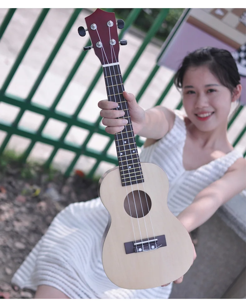 Деревянная портативная укулеле Акустическая классическая активная гитара из