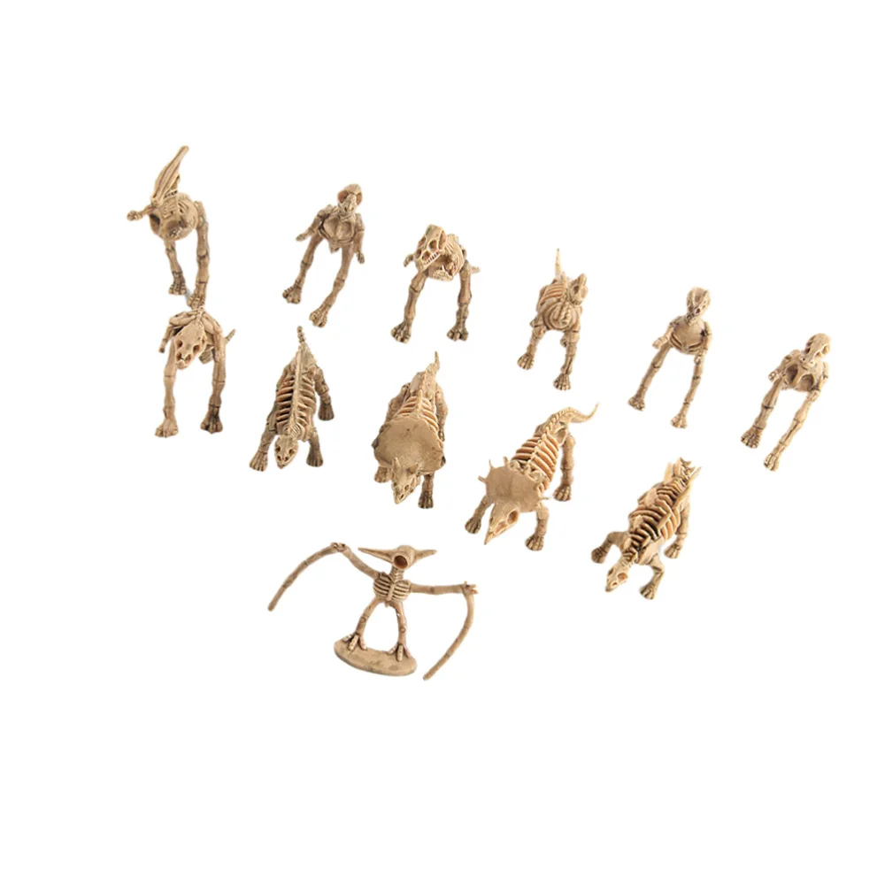 12PCS Mini Dinosaur Model Decor Jurassic Adornments Lifelike Ornament Simulated Skeleton | Игрушки и хобби