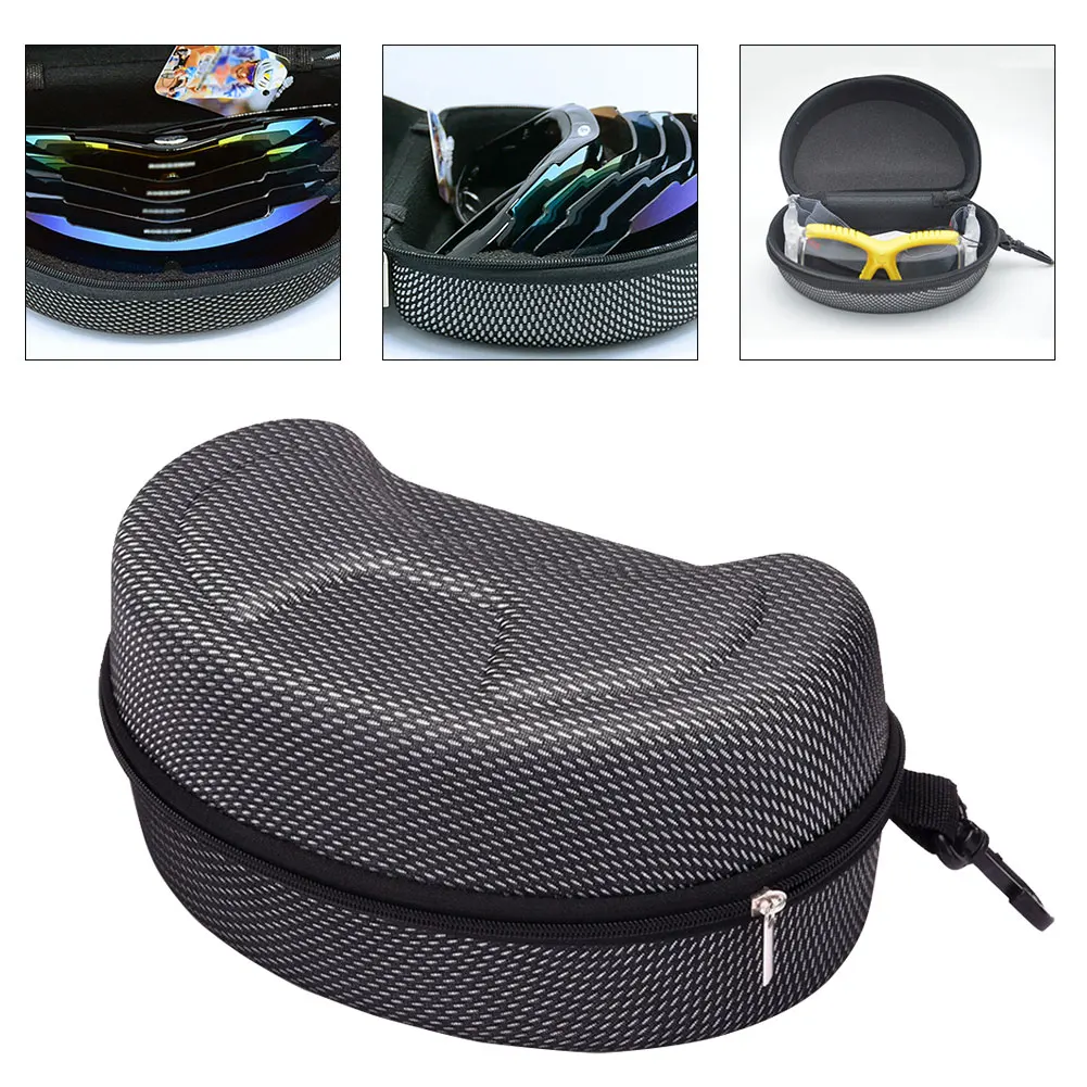 

Glasses Case Sunglasses Hard Eyeglasses Box EVA Portable Storage With Zipper Clip For Ourdoor Motorcycle Grey Anti-Crushed