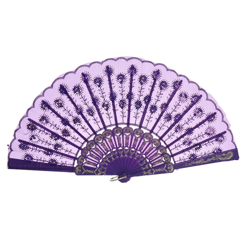 Лучший китайский стиль для танцев свадьбы вечеринки кружево шелк складной