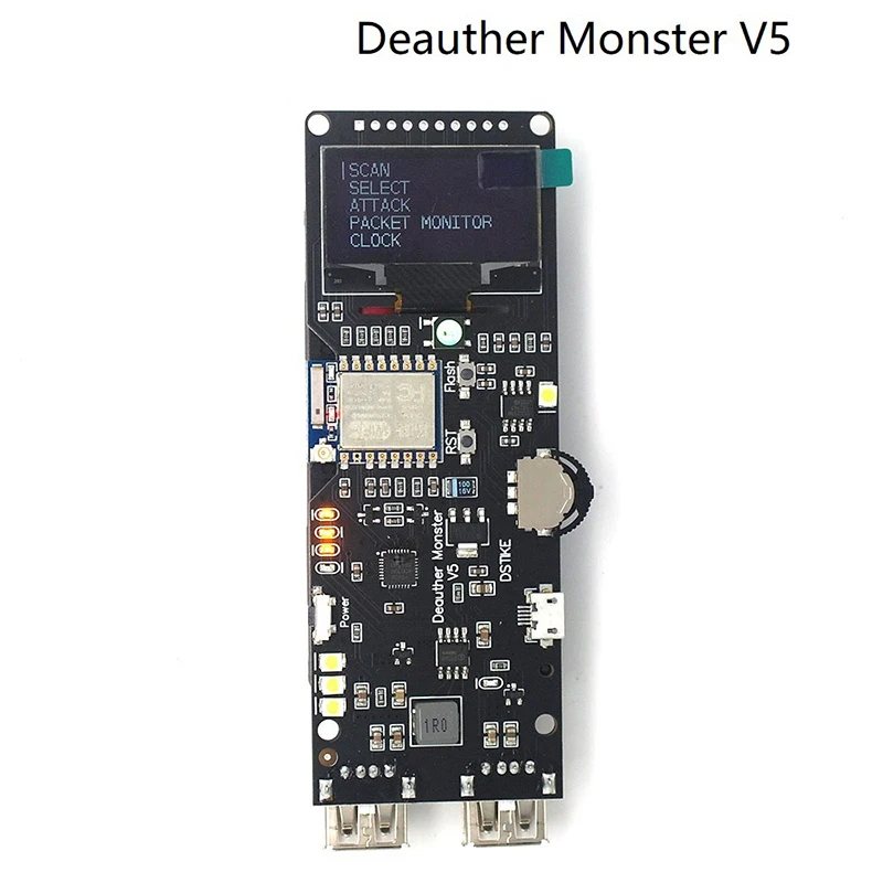 

WiFi Deauther Monster V5 ESP8266 18650 Development Board Reverse Protection Antenna Case Power Bank 5V 2A
