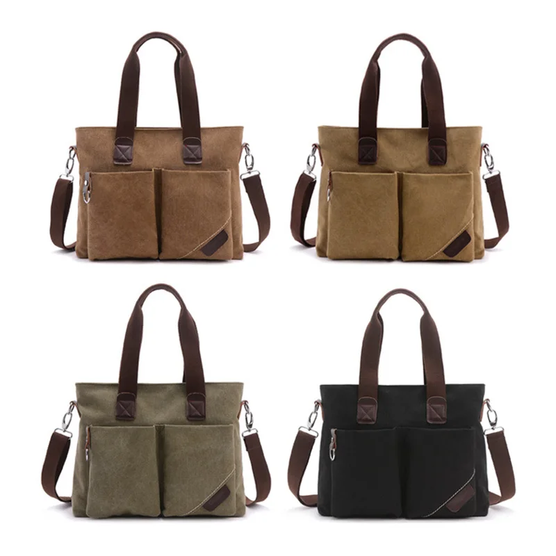 Мужской портфель винтажная Холщовая Сумка на плечо для мужчин сумка-мессенджер |