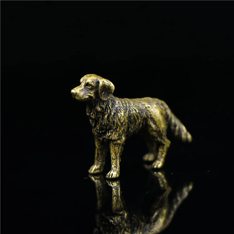 Чистая медь Китай богатство собаки маленькая статуя талисман