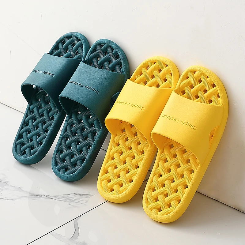 Deodorant Breathable Slippers For Home Bathroom Women Flip Flops Thick Soft Sole Hollow Out EVA Slides Shoes Couple Slippers