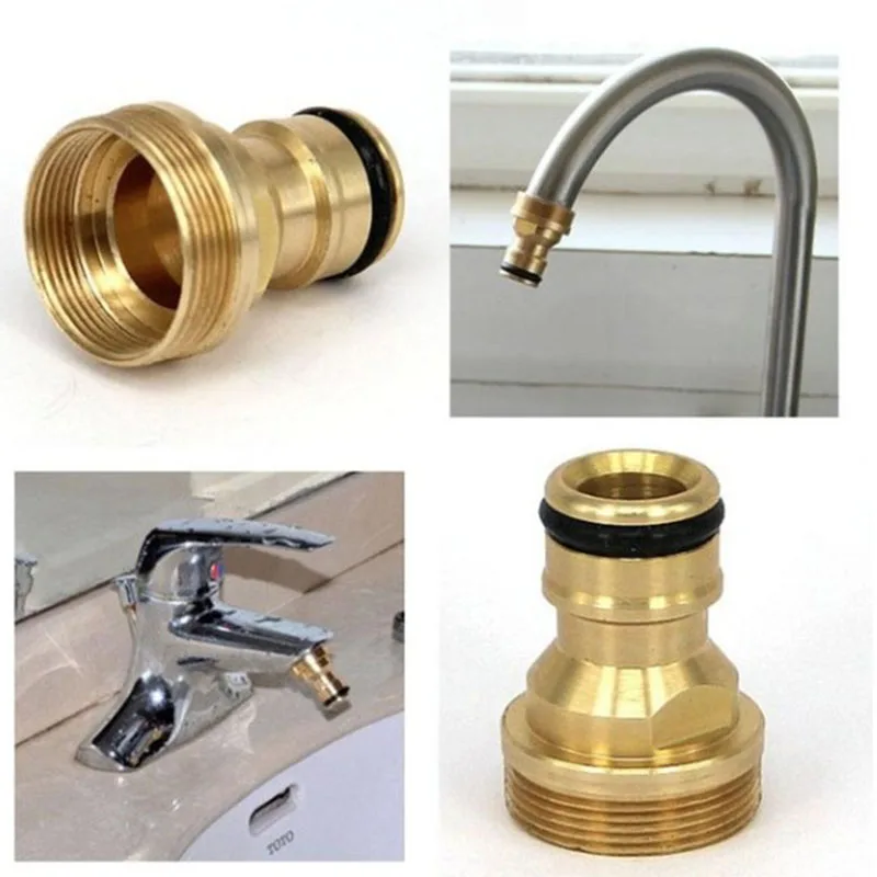 

Universal Threaded Tap Connector Adaptor Pipe Joiner Fitting Premium Brass Linking Watering Faucet Converter Tap Connection