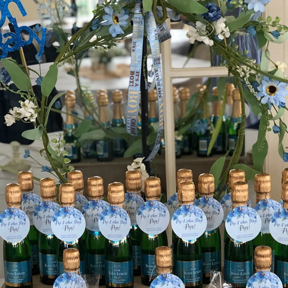 Пользовательские детские бигуди для душа синие цветочные персональный подарок