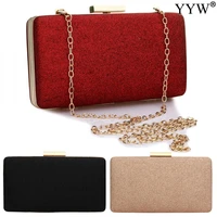 solid glitter satin evening clutches with chain ladies shoulder bags box bag designer fashion ladies party wedding shiny purse