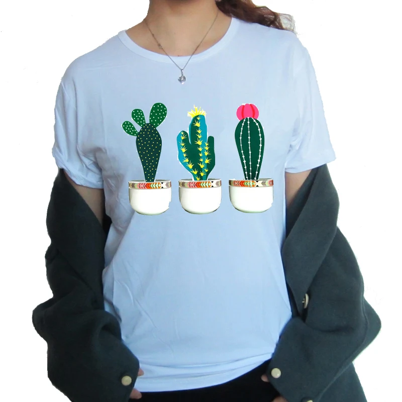 

Women Fashion Free Hug Plants Cactus Print Womens Female Graphic T Shirt T-Shirt Streetwear Camisas Tee Shirt Tees T-shirts