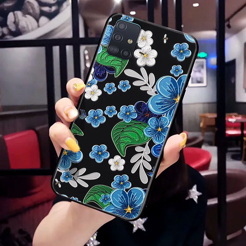 Чехол с 3D тисненым цветком для Samsung Galaxy Note 10 S10 Lite Plus A21S A21 A31 A41 чехол объемным