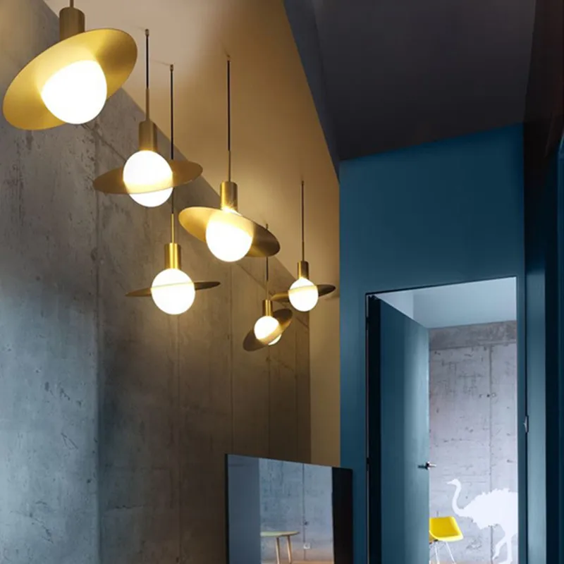 Постмодерн Медные подвесные светильники кухонный остров столовая бар подвесной