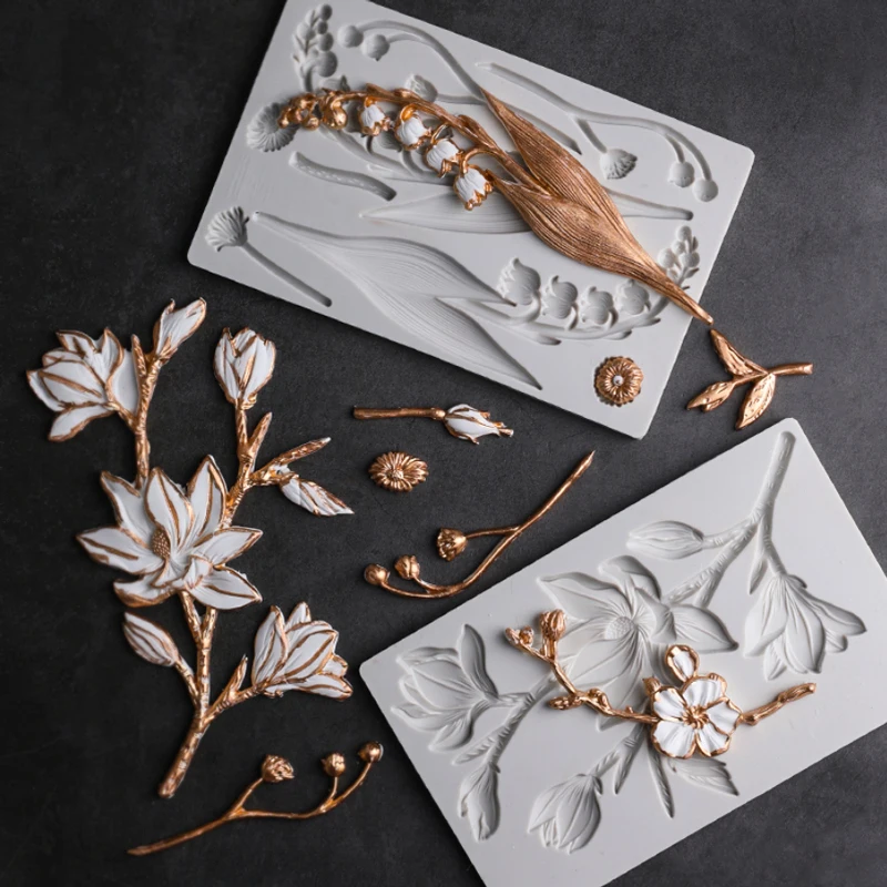 Силиконовая форма Камелия Пион Роза магнолии вишни для украшения торта печенья