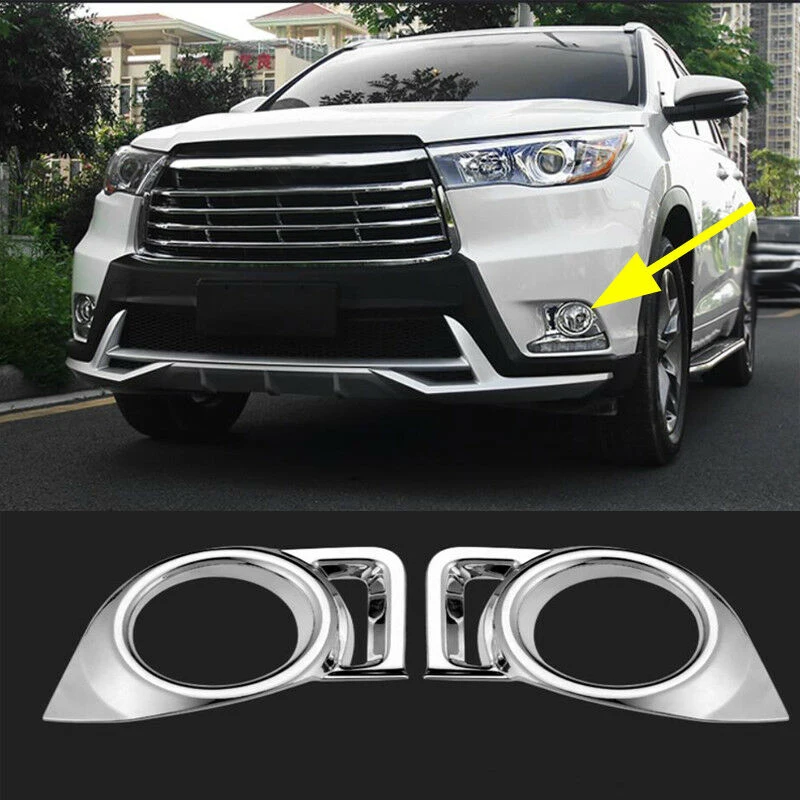 2 шт. хромированный передний противотуманный светильник Накладка для Toyota Highlander