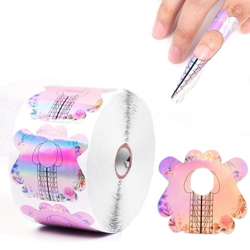 

800Pcs Nail Art Multicolour Extension Form Stickers Green Fish Tail Nail Gel Polish French Fish U-Shape Building Guid