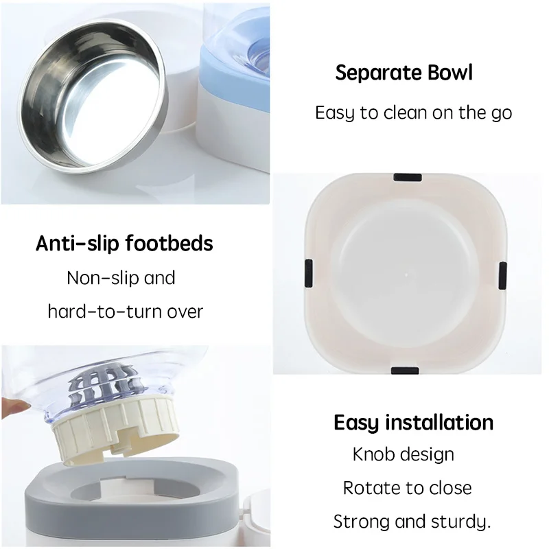 

Non-slip Small And Medium Dog Cat Bowl Automatic Cat Water Dispenser Pet Supplies Double Bowl