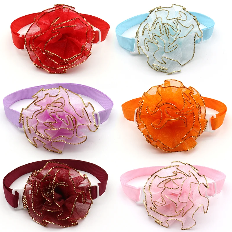 

50/100 Pcs New Spring Flower Dogs Accessories Puppy Dog Bow Ties Necktie Adjustable Dog Collar Pet Supplies Dog Bows Accessories