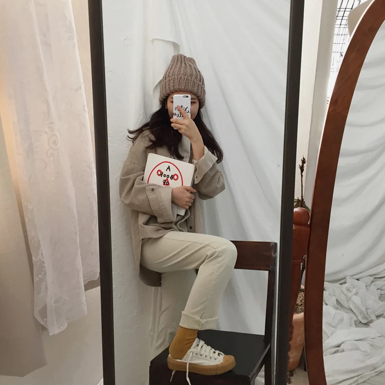 Women's Jackets Spring And Autumn Corduroy Jacket Female Coat With Pockets Plus Size Winter Women Streetwear Casual Clothing