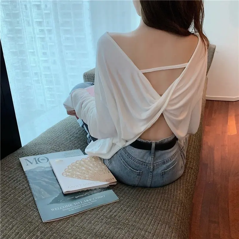 

Yoga T-shirt Women Beauty Back Running Fitness Clothes Loose Sports Tops Casual Sunscreen Blouses Workout Tops