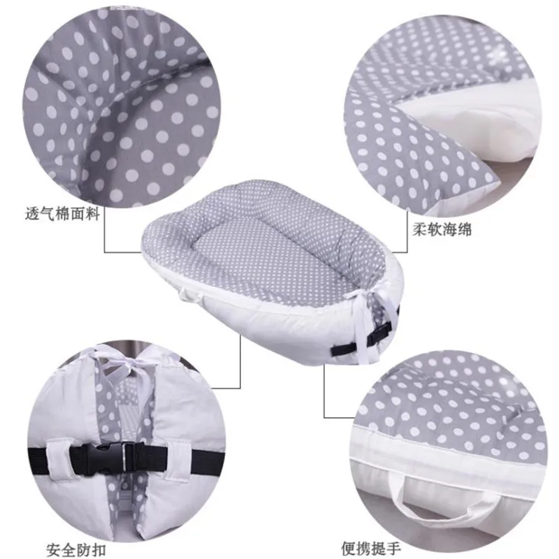 Детская кроватка из хлопка мягкая детская кровать 80*45*10 см портативная для