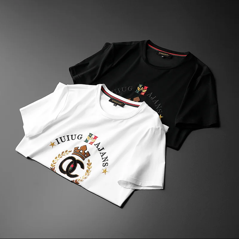 

Summer Luxury Print T Shirt Men Short Sleeve Round Neck Tee Tops Breathable Streetwear Casual T-shirt Men Clothing Plus Size 6XL