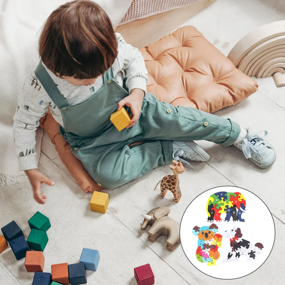 3Pcs головоломки игрушки деревянные детские для Пазлы детей детского сада