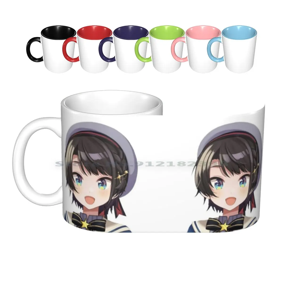 

Керамические кружки Oozora, кофейные чашки, Кружка для молока и чая Oozora, новый костюм Oozora Chan, японский виртуальный Youtuber Subatani