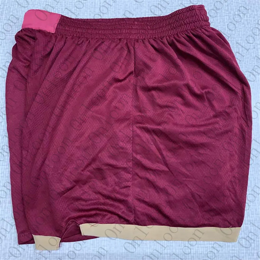 

New Pattern Mens America Basketball Houston Shorts Elastic Waistband Red Jersey