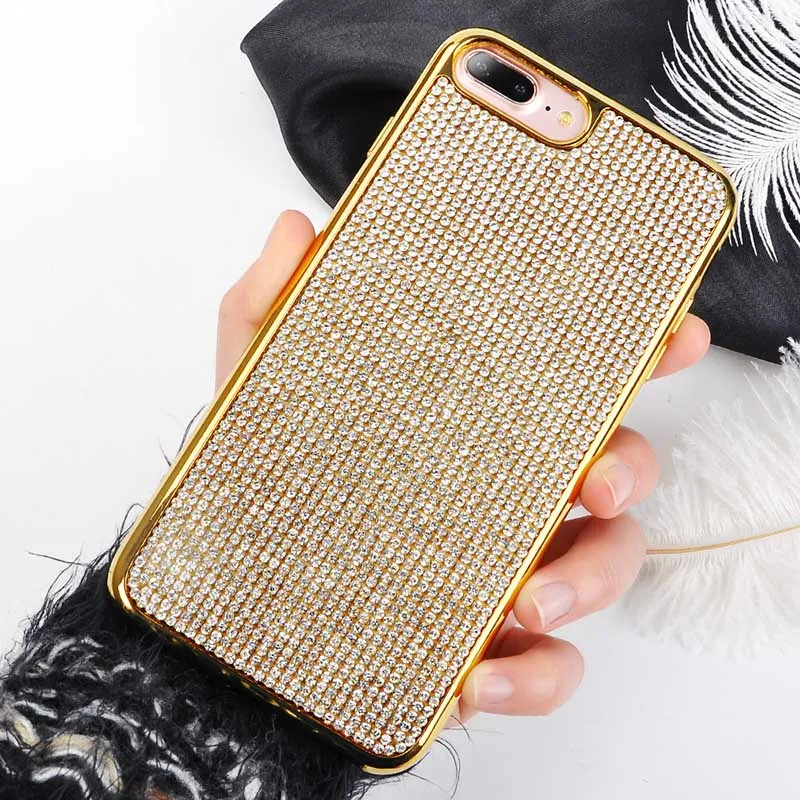 Gold Блестящие стразы чехол для iphone 11 XS Max XR X чехол для iphone 6s 6 8 7 plus X 11 Pro Max чехол модный блестящий мягкий чехол s - Цвет: Gold