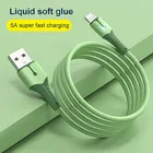 Кабель USB 8 Pin, 5 А, для iPhone 13, 12 Mini, 12 Pro Max, X, XR, 11, XS, 8, 7, 6s, из жидкого силикона, кабель для зарядки и передачи данных
