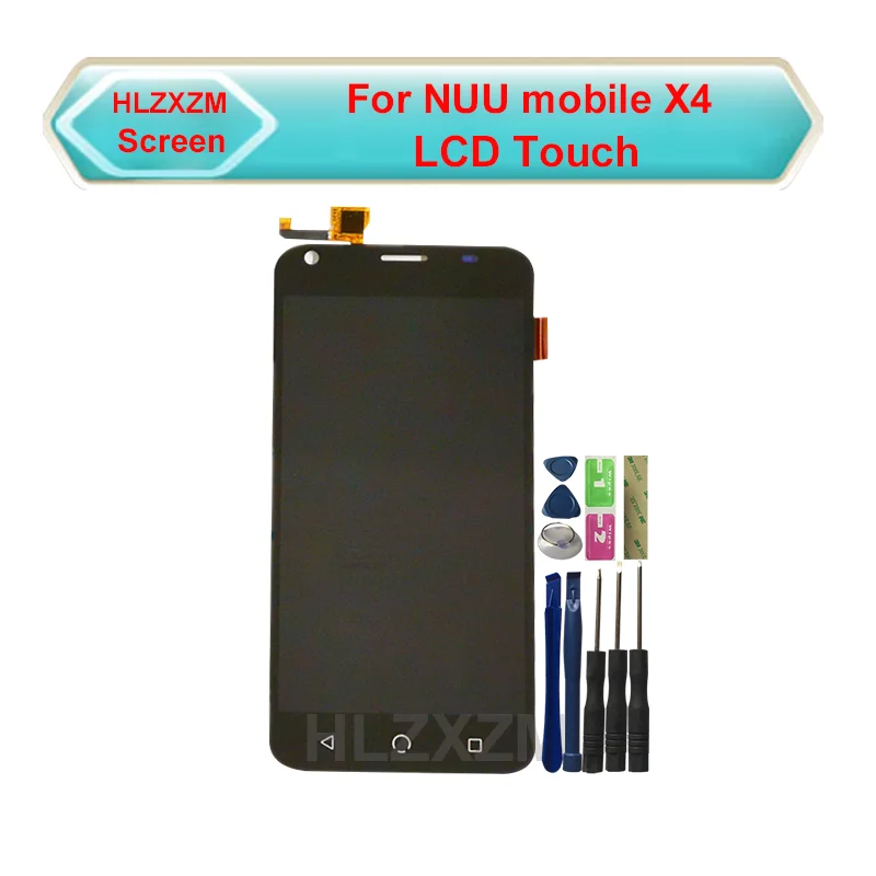 

Для NUU mobile X4 ЖК-дисплей Дисплей с кодирующий преобразователь сенсорного экрана в сборе Сменные с сенсорным экраном инструменты + 3M Стикеры