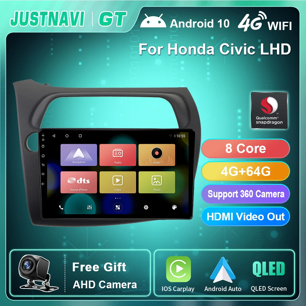 

Автомагнитола для Honda Civic LHD 2006-2012, видео, Carplay, мультимедийный проигрыватель, навигация, DSP, авто, Android, No 2 din, DVD