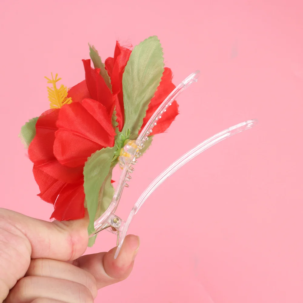 

8Pcs Hawaiian Flowers Hair Clips Bridal Barrette Tropical Beach Wedding Hibiscus Flower Party Hairclip Hairpin Accessories