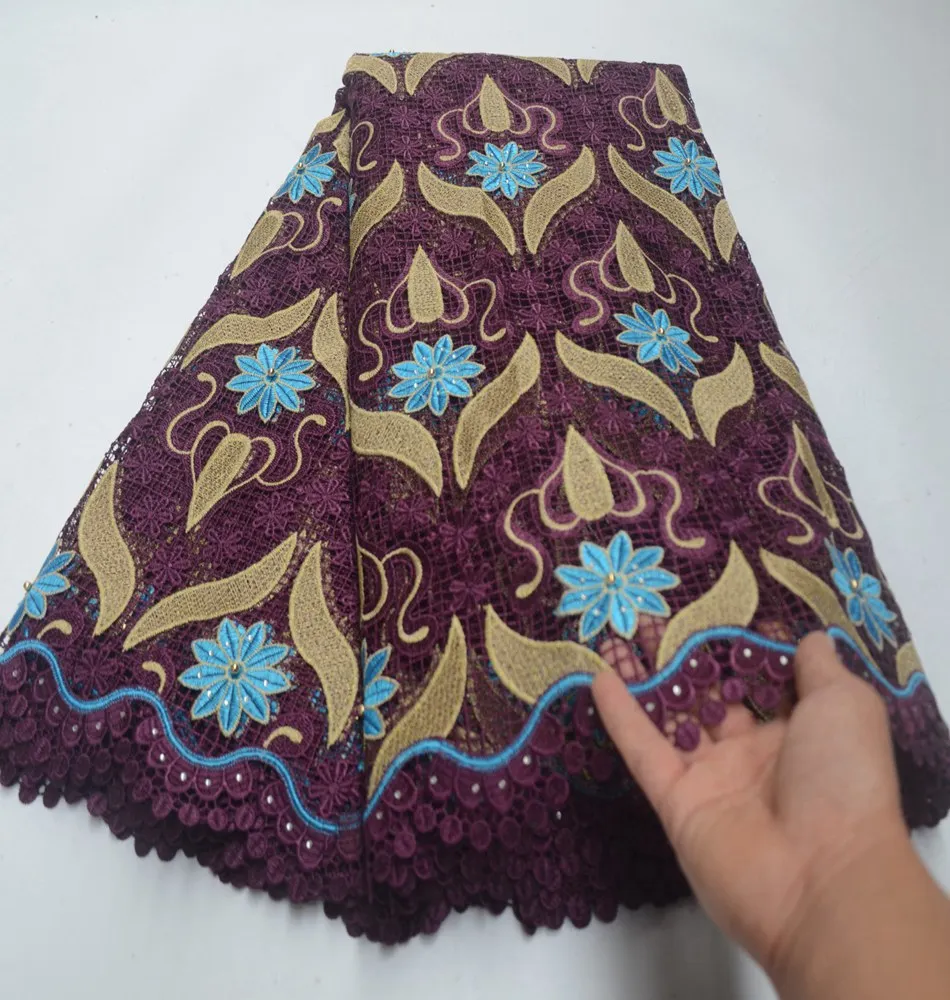 

Новое поступление, Высококачественная африканская кружевная ткань, белые Химические кружева, водорастворимые гипюровые кружевные ткани для свадебного платья