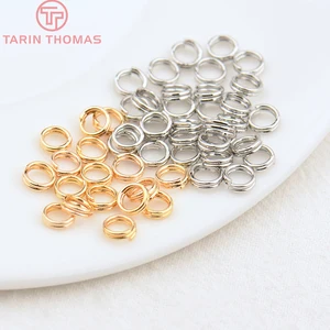 (3668)5x0,7 мм 6x0,5 мм 7x0,7 мм покрытые 24-каратным золотом латунные двойные кольца-петли соединительные кольца высококачественные ювелирные аксессуары