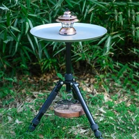 outdoor aluminum alloy table round metal ultralight thread hollow camping picnic lamp home tea coffee mini tripod table desk