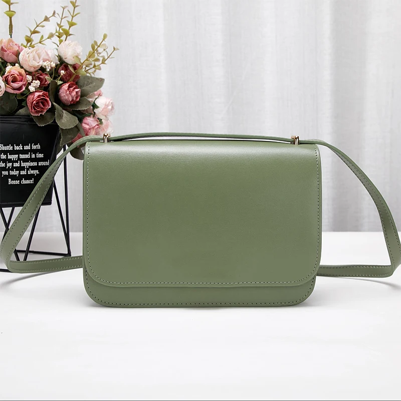 

New style retro solid color ins street style leather shoulder bag ladies fashion all-match large-capacity messenger bag