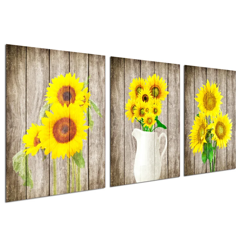 Настенная картина с подсолнухом холст принтом Желтых Цветов декор для спальни