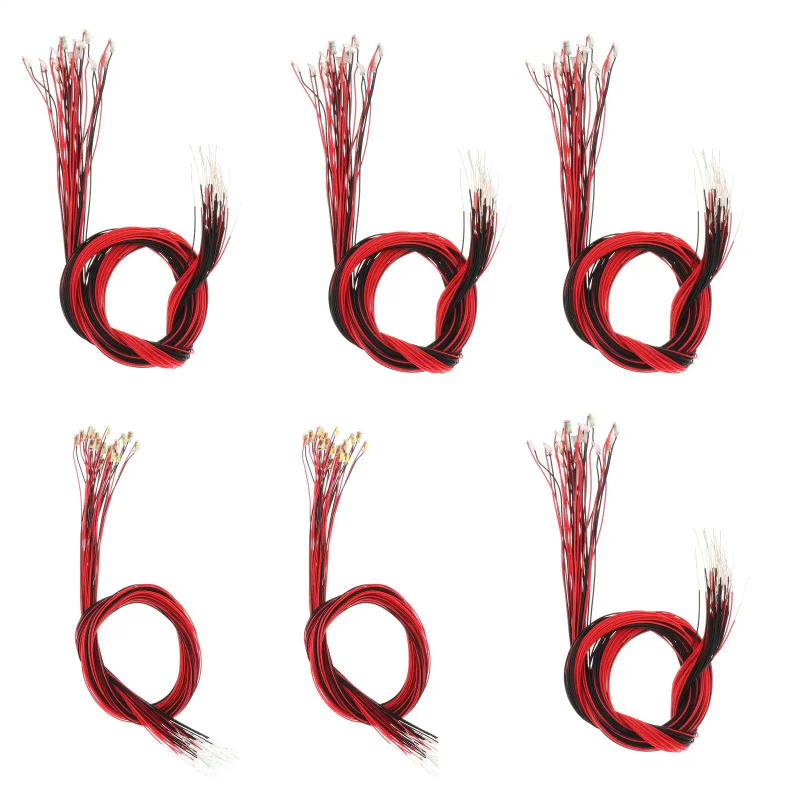 

20 шт., предварительно припаянные светодиодсветодиодный Проводные провода Micro Litz, 6 дополнительных цветов освещения