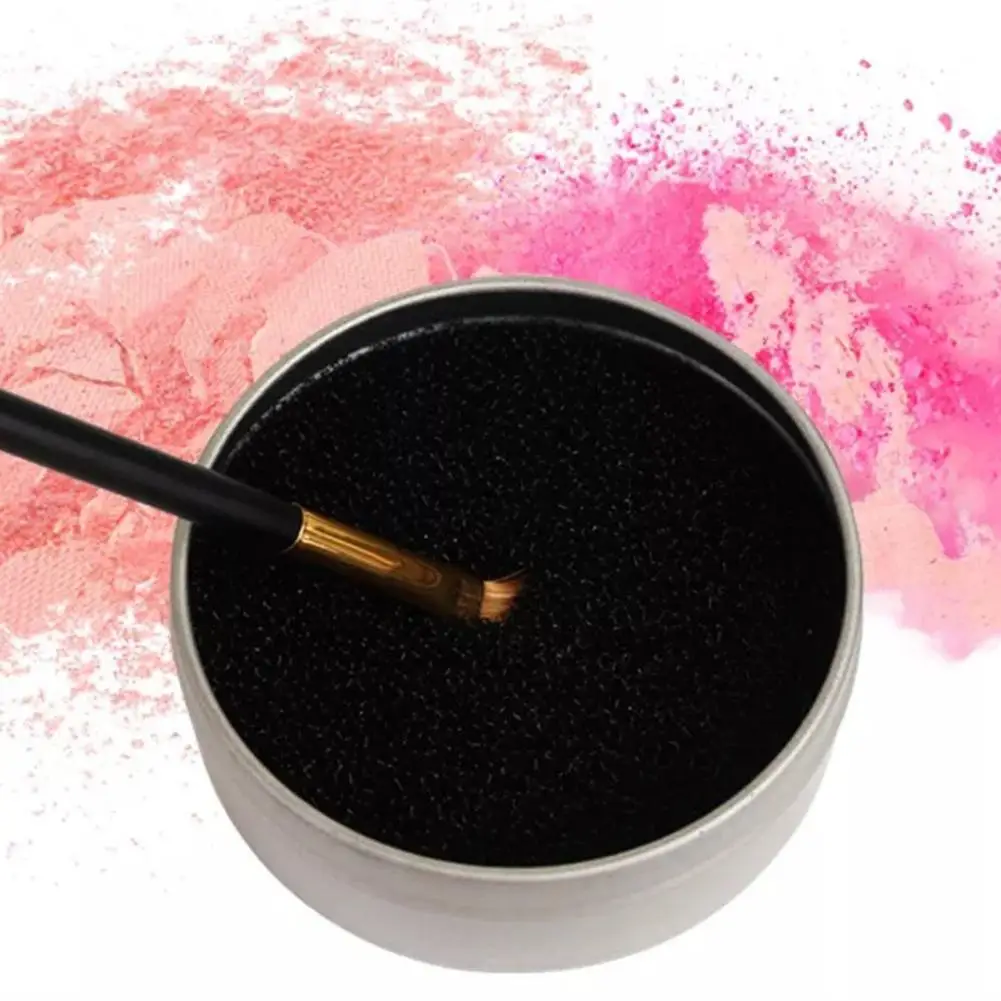 Коробка для чистки кистей макияжа тени век румяна пудра чистящее средство коврик