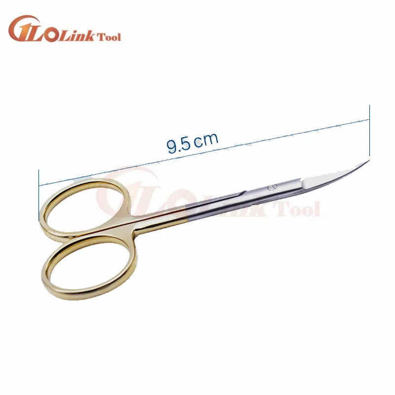 Ножницы для двойного века с золотой ручкой 9 5 см из нержавеющей стали