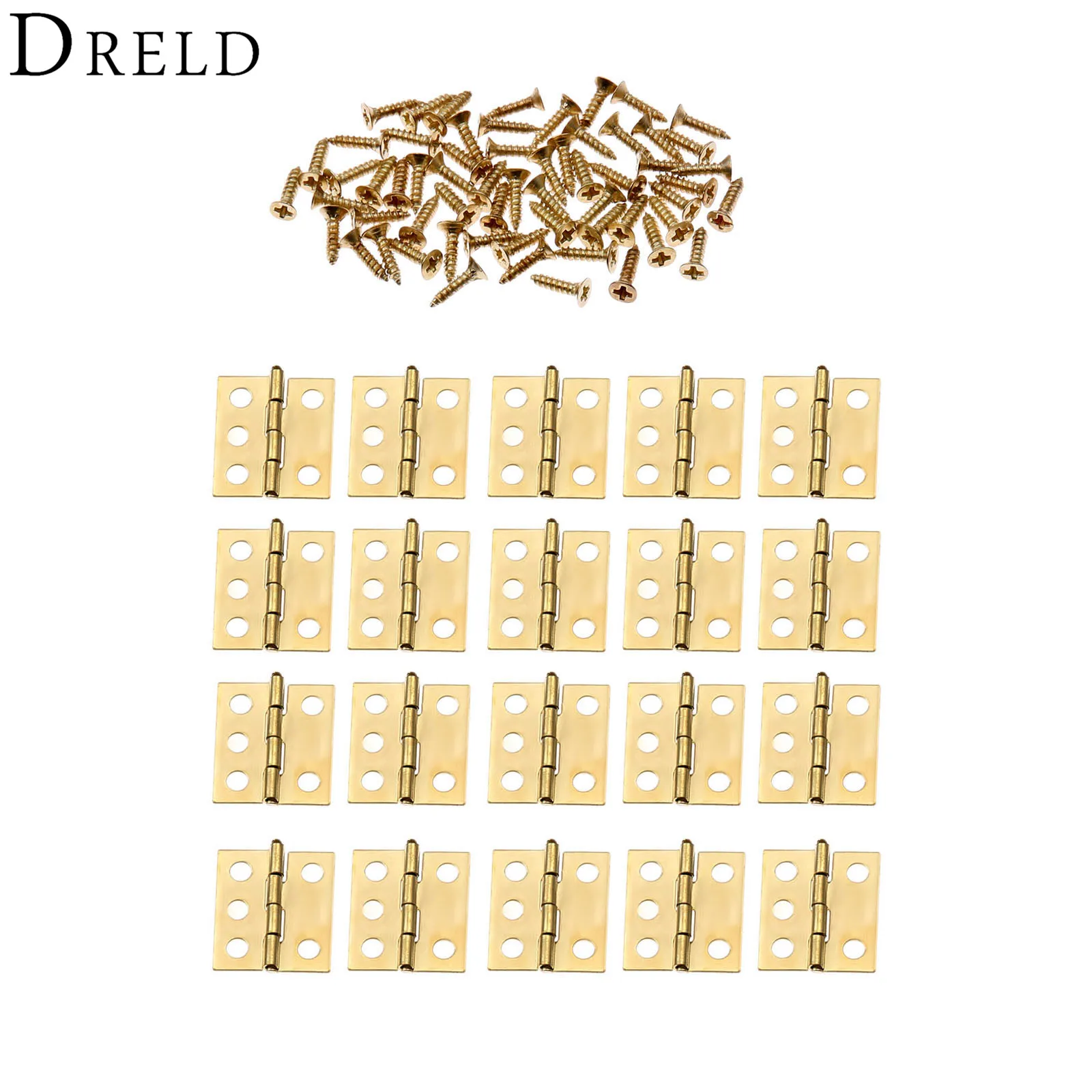 DRELD 20 шт. 18*16 мм мини петли для шкафа мебельная фурнитура декоративные маленькие дверные петли для ювелирных коробок мебельная фурнитура