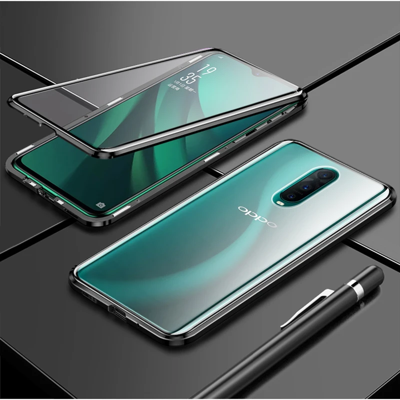 360 крышки из закаленного стекла для Oppo Realme 5 Pro Q Рено Ace A11 A11X A5 A5s A7 A9 F9 V17 Pro Y17 Y3 Магнитный флип-чехол