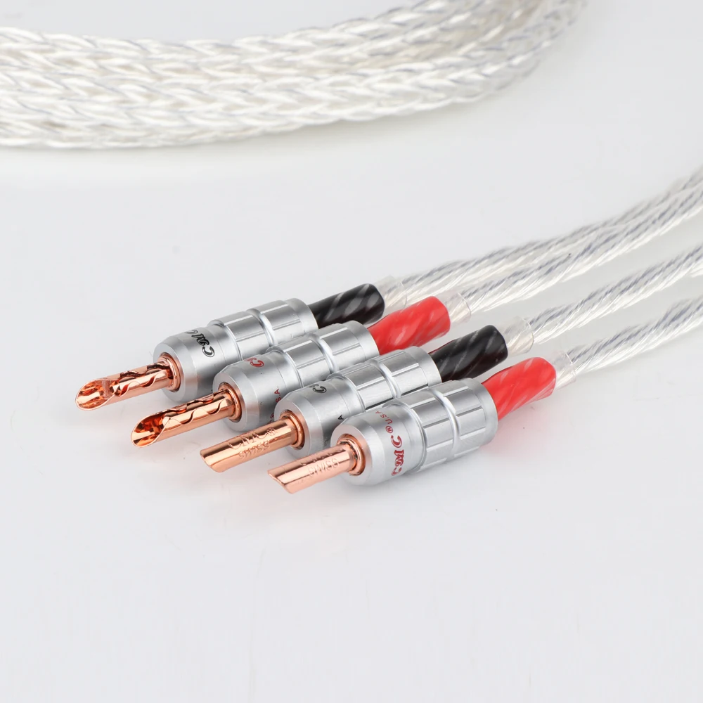 Paar 8AG 8N OCC plattiertes Lautsprecherkabel Bananenstecker Lautsprecherkabel für HiFi-Verstärker – Detail 4