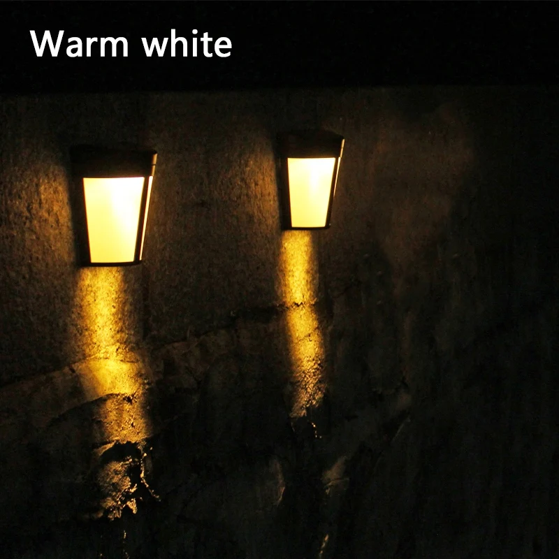 

2PCS Solar Power Light Control Wall Light 6 LEDs Outdoor Waterproof Energy Saving Garden Patio Fence Security Lamp