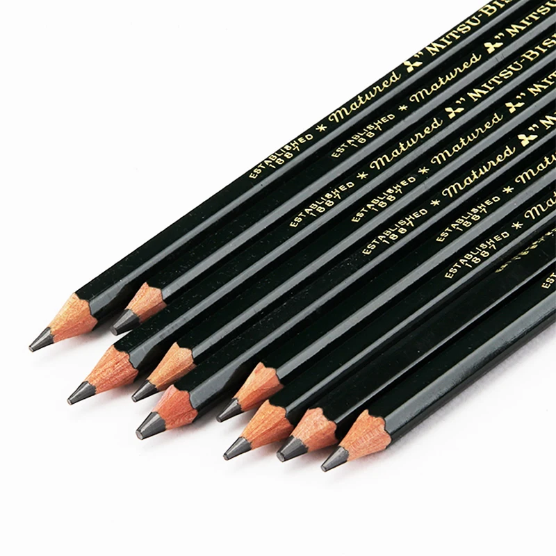 Карандаш для скетчей Mitsubishi Pencil профессиональный карандаш на 12 шт 9800 дюйма 2B-8B