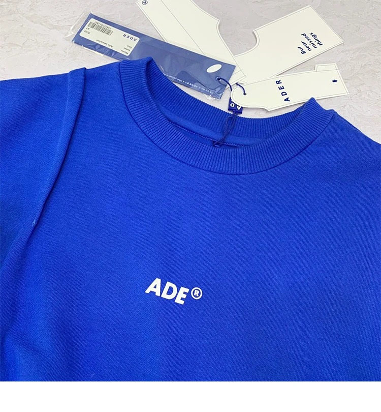 Однотонные свитшоты Adererror 2020 ADE пуловер с принтом логотипа Ader Error lrрегулярные