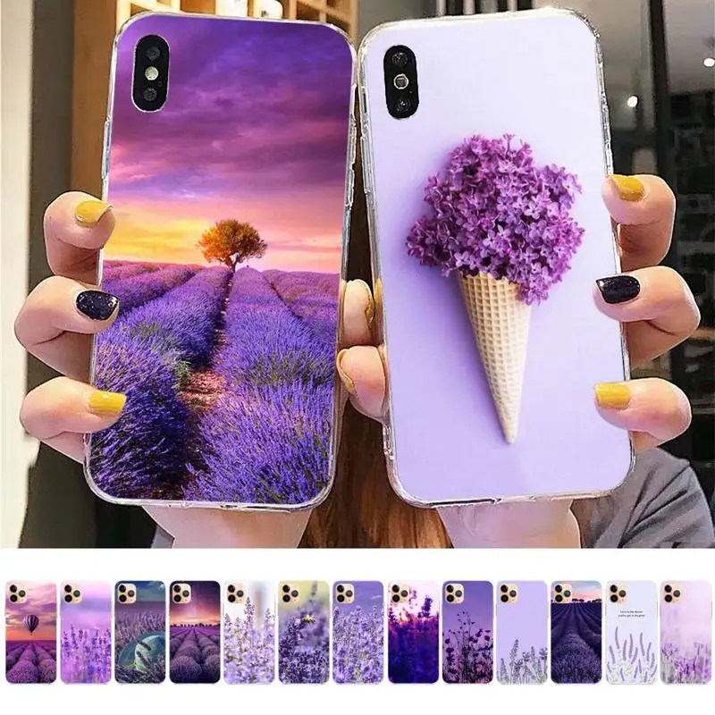 

MaiYaCa Simple lavender Purple flowers Phone Case for iPhone 11 12 13 mini pro XS MAX 8 7 6 6S Plus X 5S SE 2020 XR cover