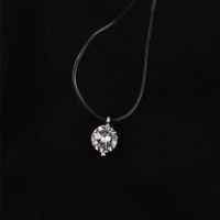 fashion elegant dazzling zircon necklace simple pendant neck chain invisible transparent fishing line neck accessories