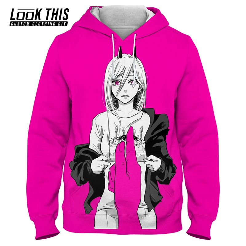 

Chainsaw Man 2021 New Anime Print Men's Oversized Hoodies Cool 3D Hoodie Boy Teen Harajuku Pullover Sweatshirt Outerwear Tops