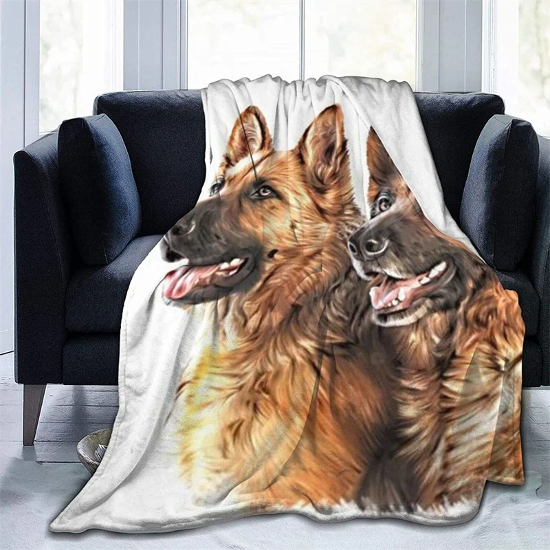 

German Shepherd Navajo Cubre Throw Blanket 3D Print Sherpa Super Comfortable Nordic Manta Sonic