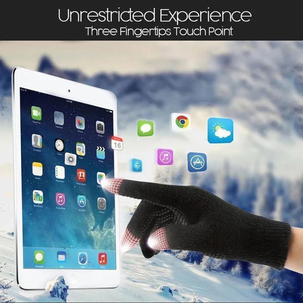 Зимние осенние мужские вязаные перчатки с сенсорным экраном высокое качество